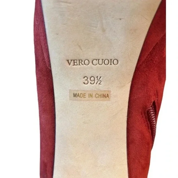 Barneys New York Co-Op Burgundy Suede Platform Ankle Booties Size 9 - Picture 12 of 12